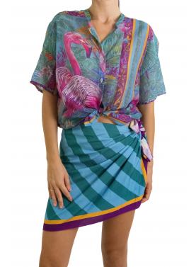 Completo Camicia e gonna fantasia pareo